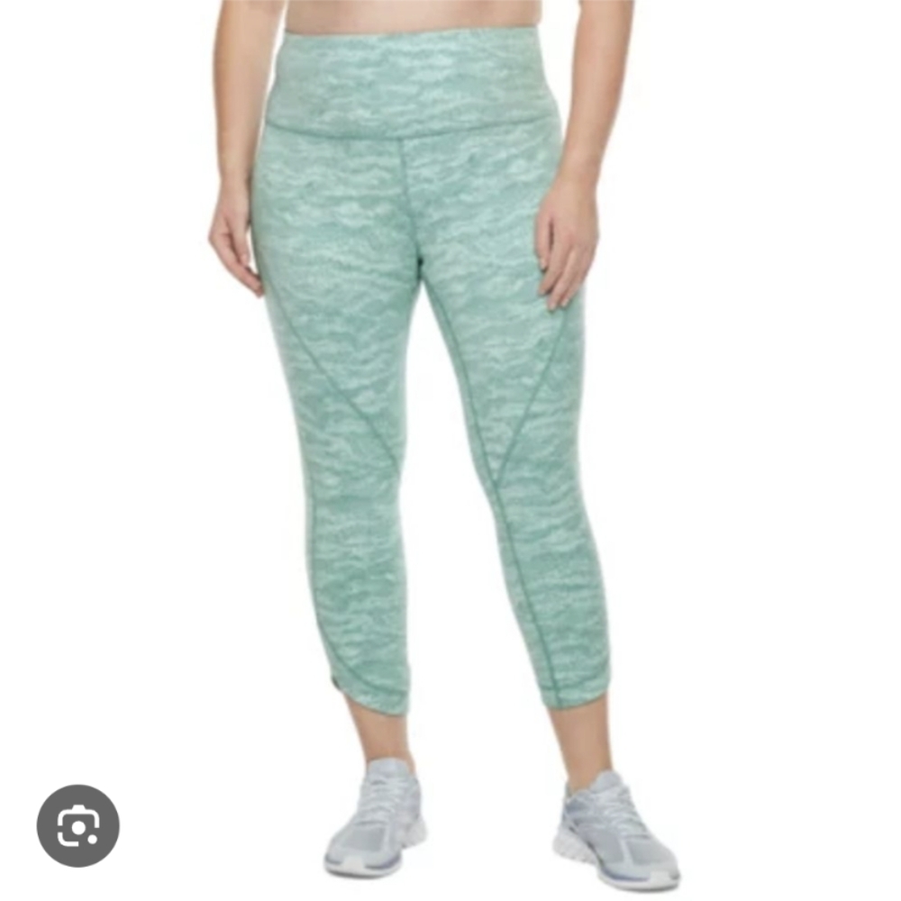 Xersion Womens High Rise 7/8 Ankle Leggings Light Green Size Small